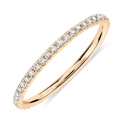 14K Gold-Plated 925 Sterling Silver Stackable Ring with CZ Simulated Diamond